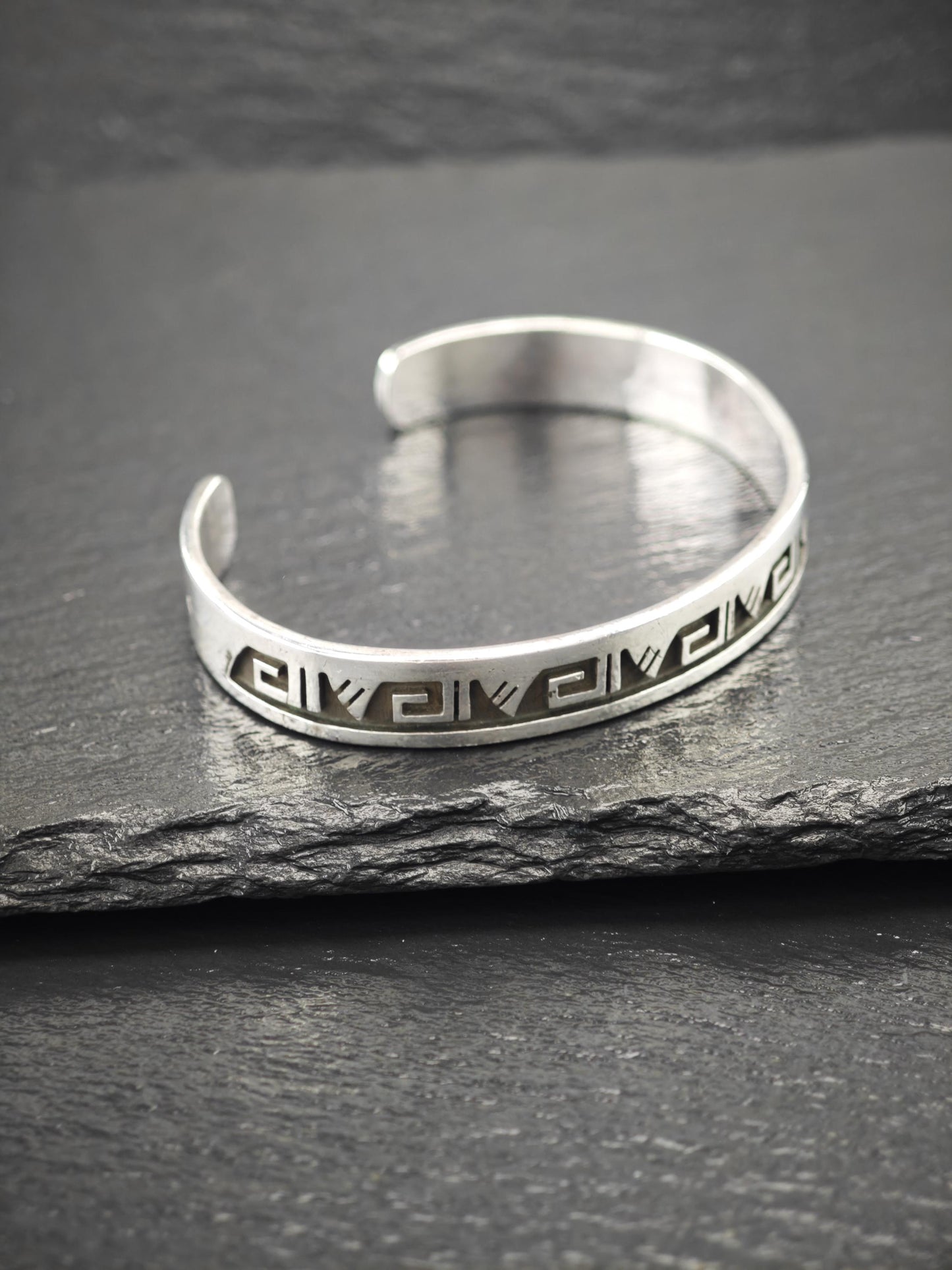 Hopi, Wadsworth, Native American Overlay, Cuff Bracelet Sterling Silver
