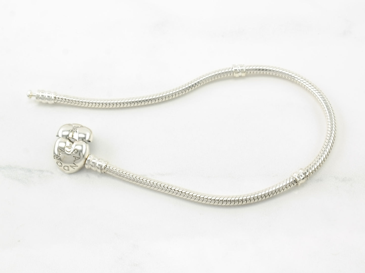 Pandora Sterling Silver Heart Charm Bracelet