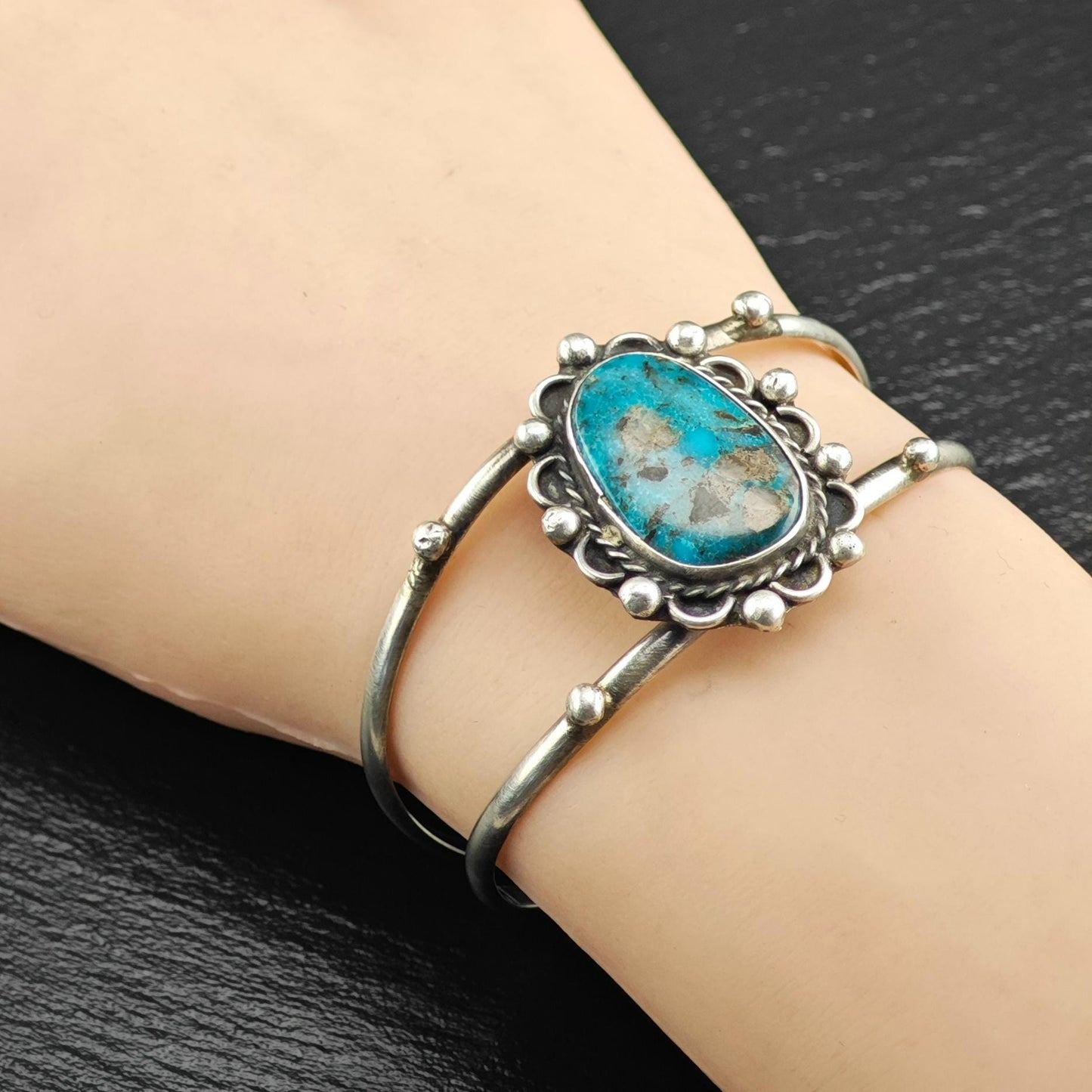 Southwest Sterling Silver Turquoise Cuff Bracelet