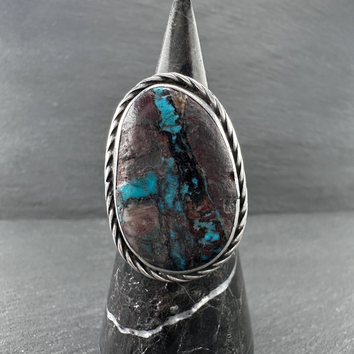 Vintage Southwest Turquoise Ring Sterling Silver