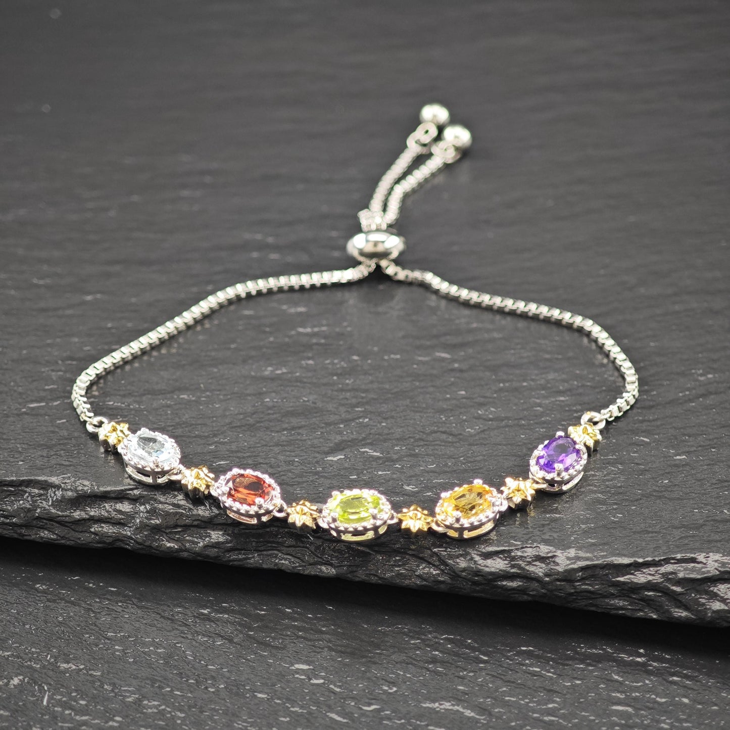 Choice of Bolo Gemstone Bracelets Sterling Silver