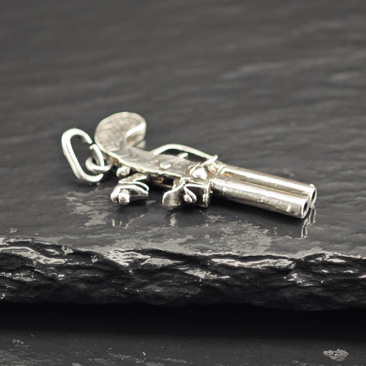 Flintlock Pendant Sterling Silver P3082