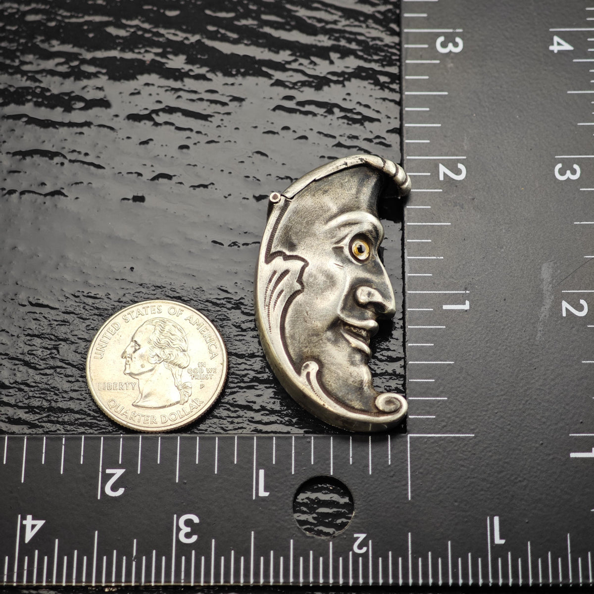 David Bowles Moon Face Match Case Sterling Silver MISC0401