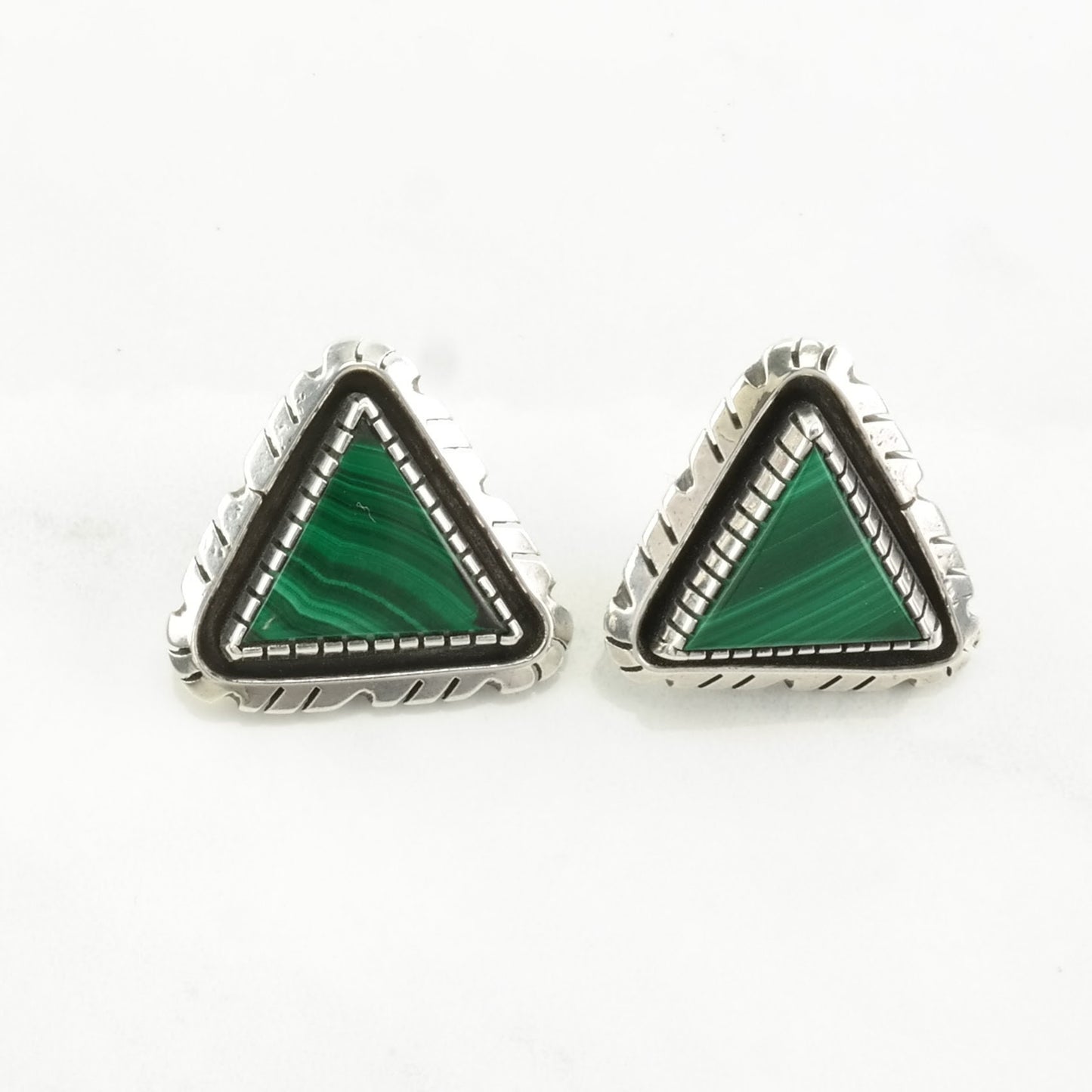 Choice of Vintage Sterling Silver Clip on Earrings Malachite, Amber