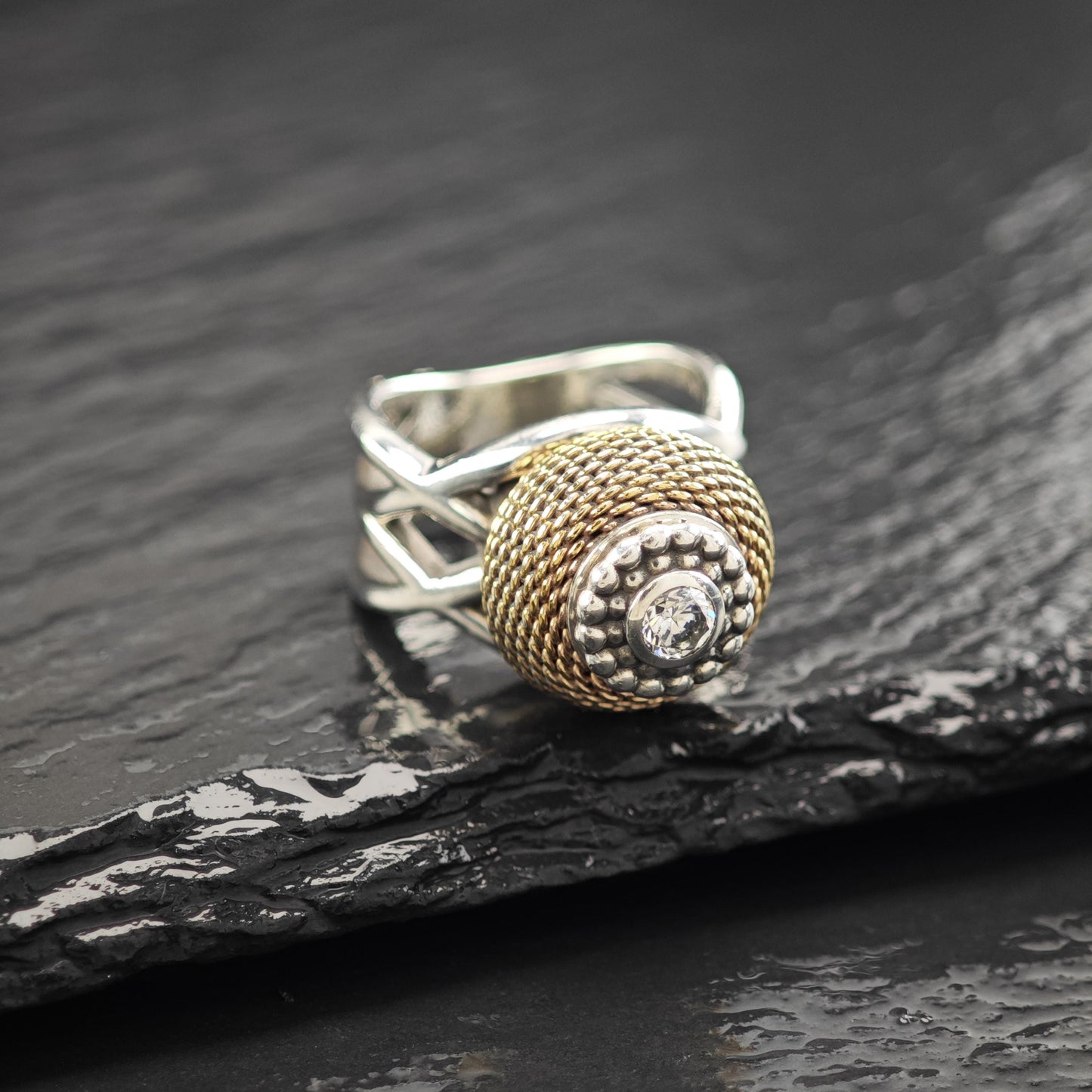 Vintage Marcus Max Interchangeable Charm Bead Ring Sterling Silver