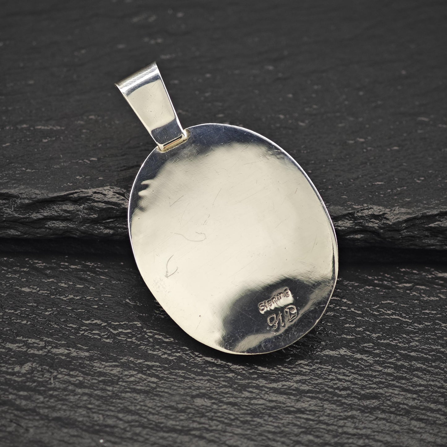 Native Green Turquoise Pendant Sterling Silver P2812