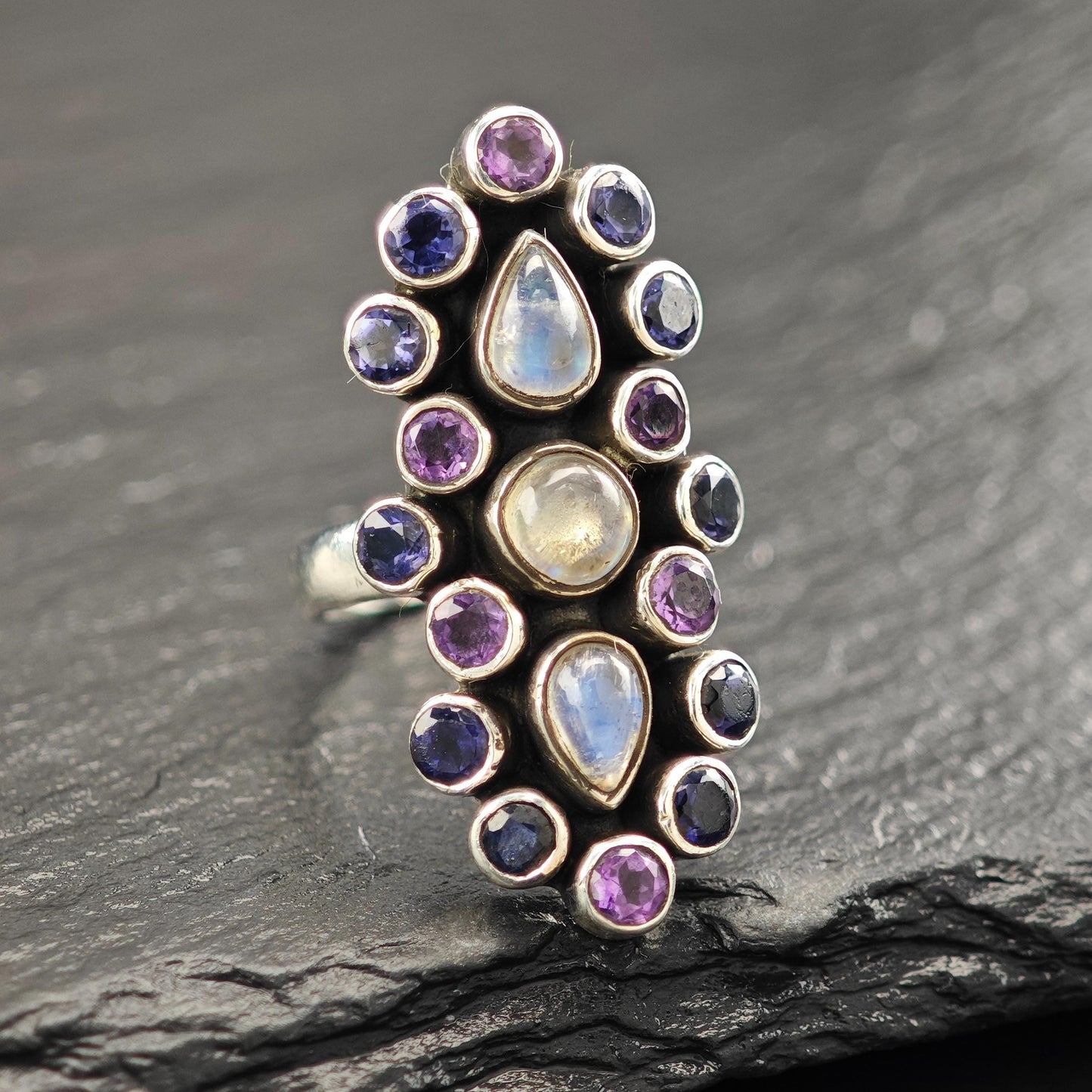 Nicky Butler Moonstone, Amethyst Ring Sterling Silver R5816