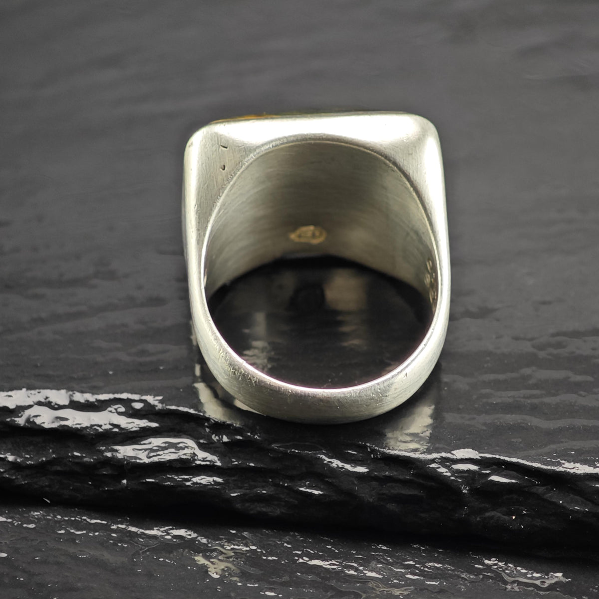 Square Tiger's Eye Sterling Silver Ring Sz 9 1/2 R6874