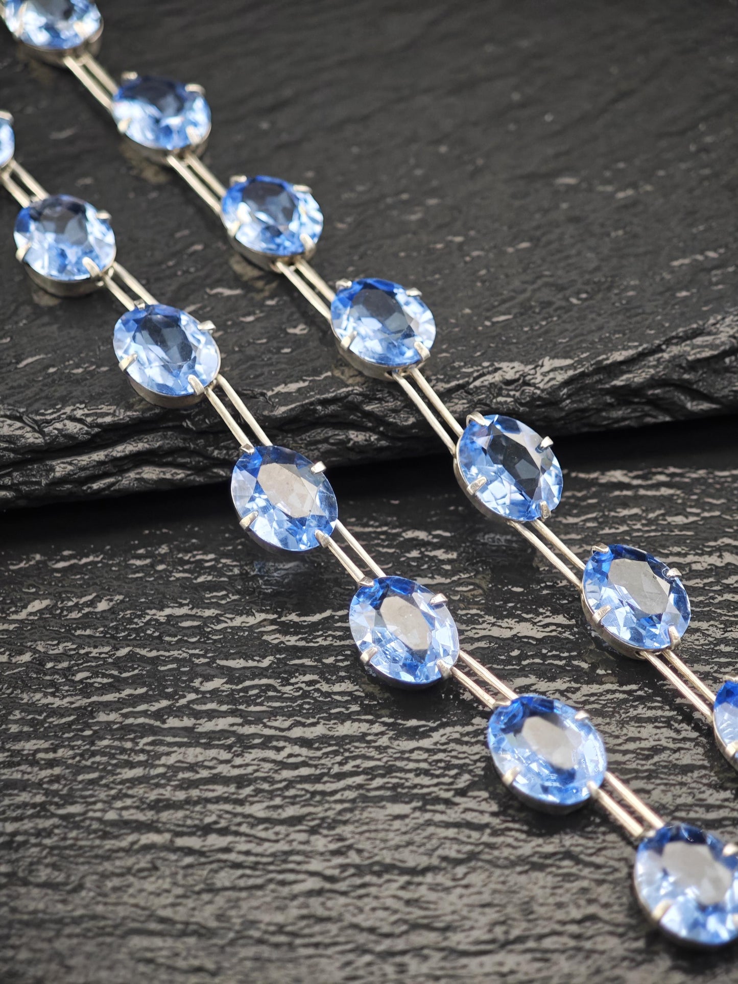 Blue Paste, Oval Necklace Sterling Silver N2520