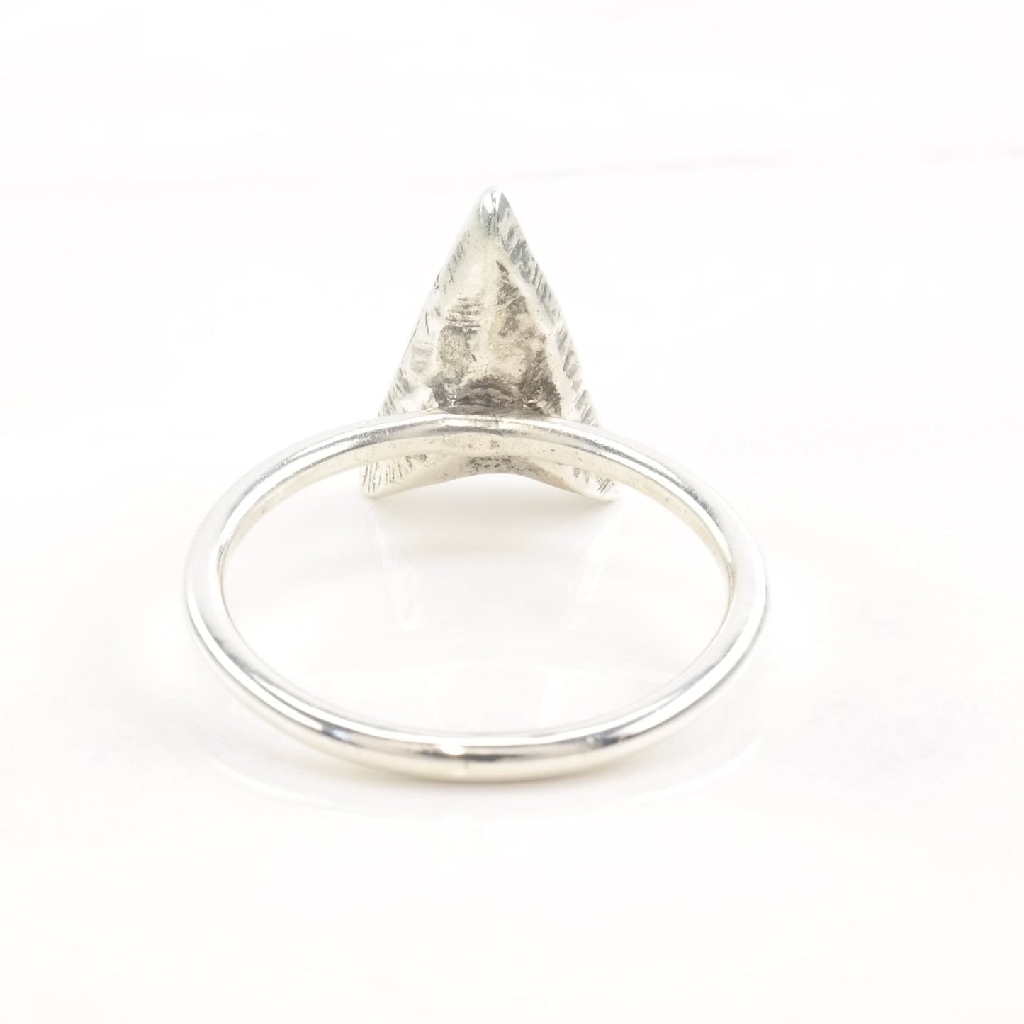 Silver Ring Raw Uncut Diamonds Arrow Size 8 1/2