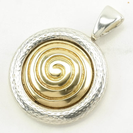 Ballou 18K Gold Sterling Silver Circle Pendant