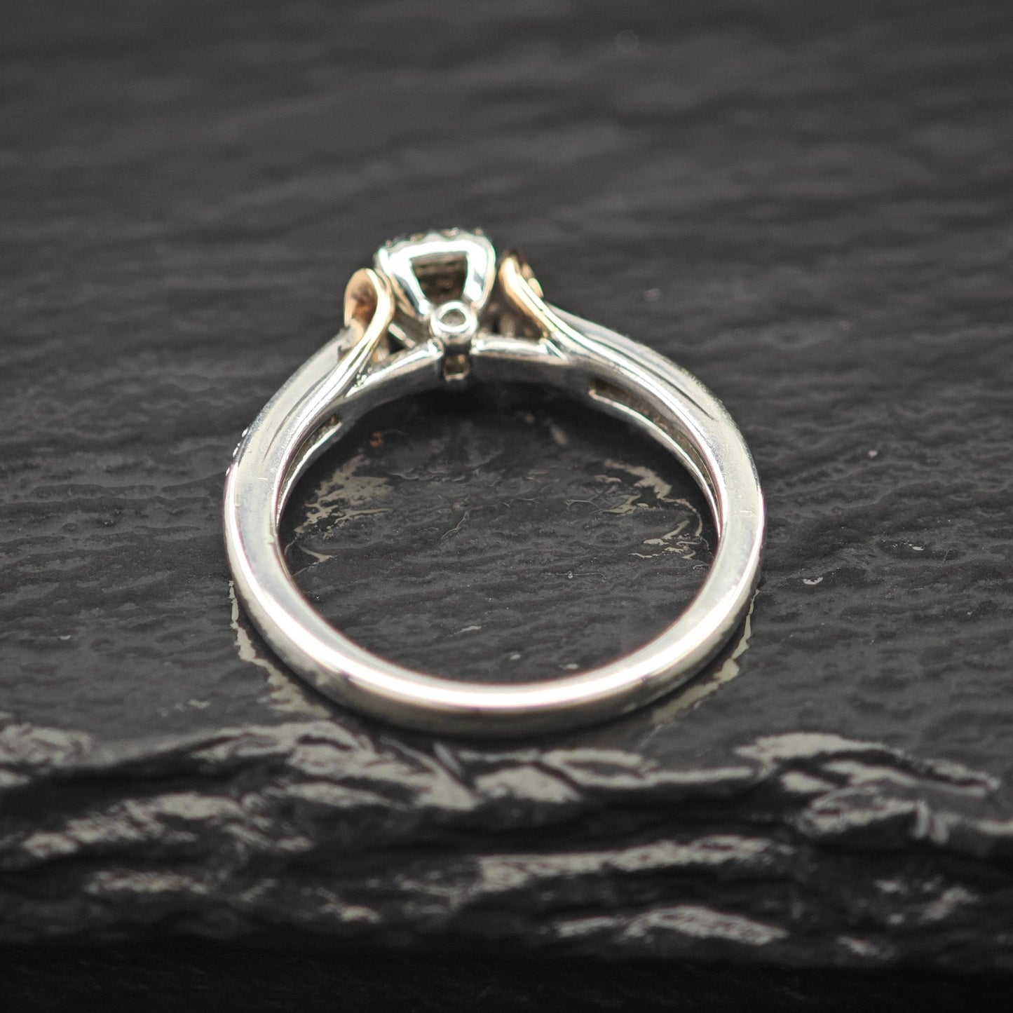 Diamond 10K Gold Accent Ring Sterling Silver