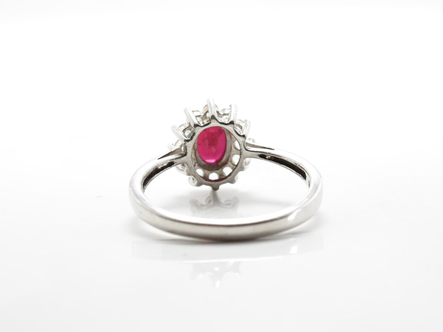 Vintage Sterling Silver Ring Pink Ruby White Topaz Size 9