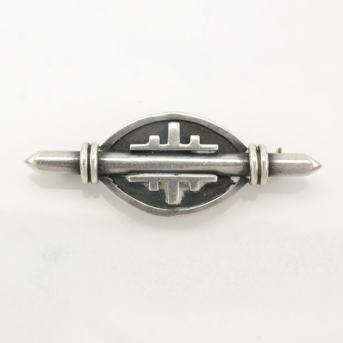 Vintage Sterling Silver Brooch Abstract