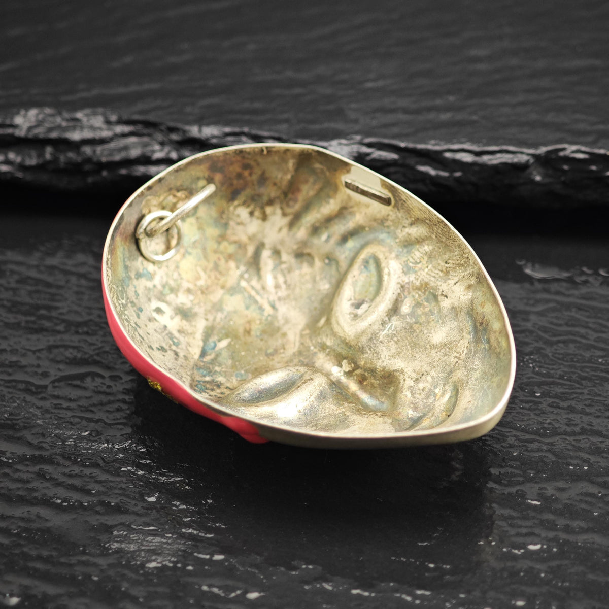 Venetian Enamel Glitter Mask Sterling Silver Pendant P3099