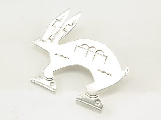 Southwestern Sterling Silver Rabbit Brooch