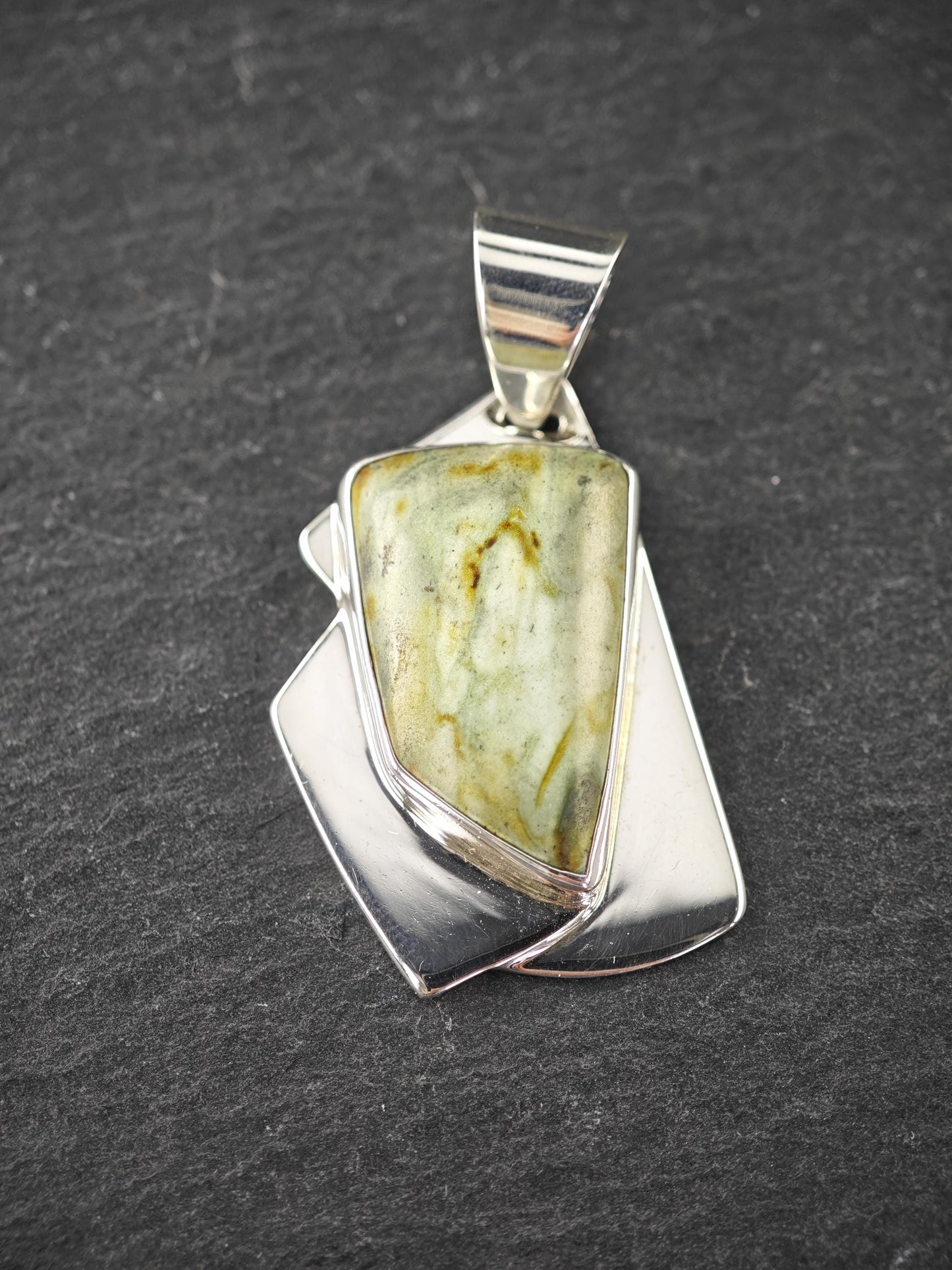 DTR Green Gemstone Pendant Sterling Silver