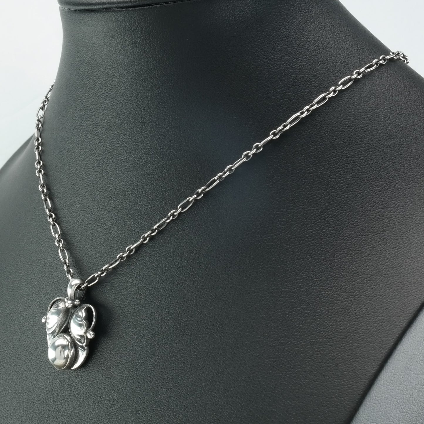 Vintage Georg Jensen Sterling Silver Leaf 1994, Heritage Collection Necklace