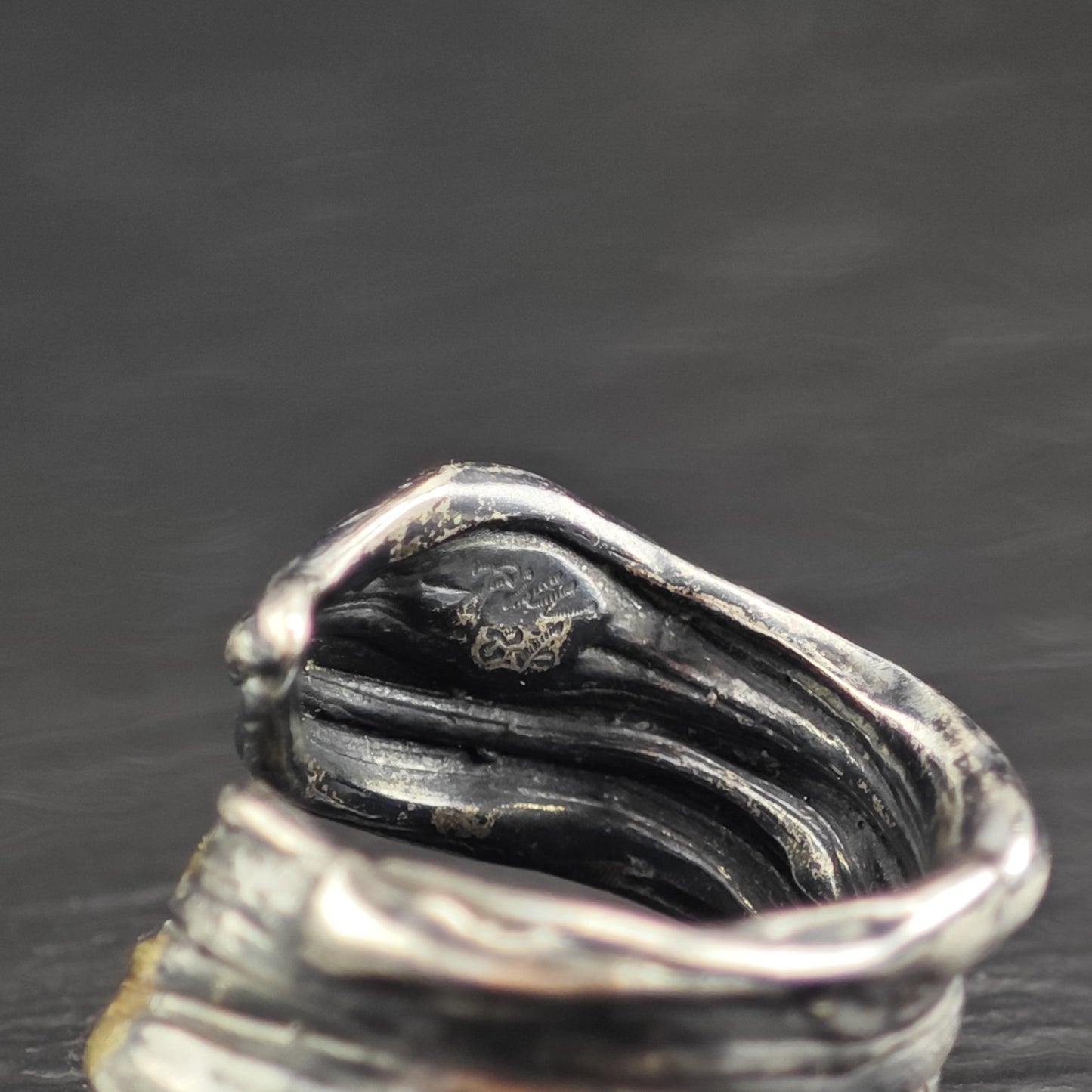 Unique Studio Artist Gold Accent Bypass Sterling silver Ring Sz 6.5 R6558