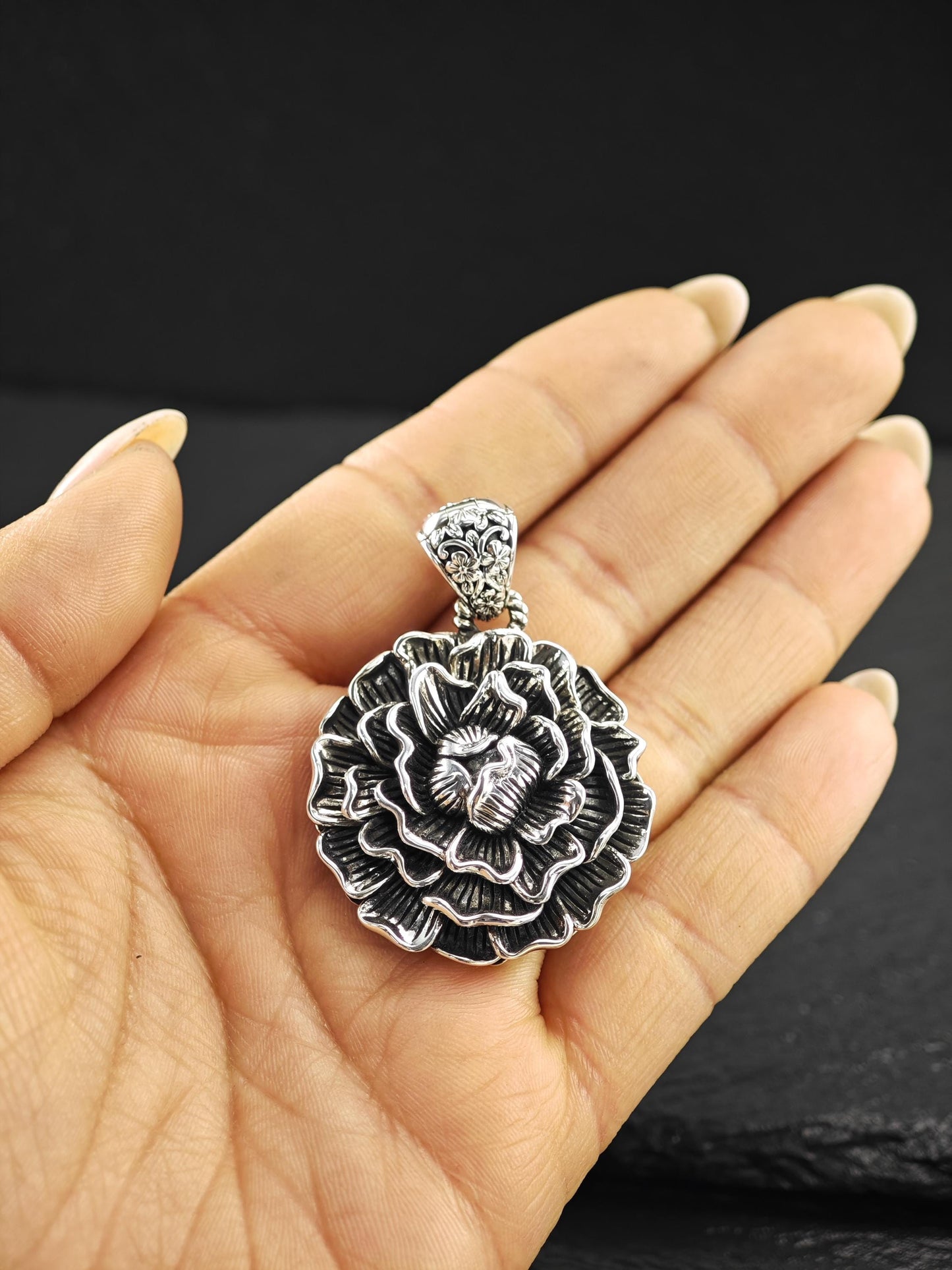 Jai, Floral Pendant Sterling Silver P2710