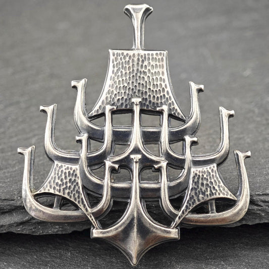 David Andersen, Norway Viking Ship Brooch/Pendant Sterling Silver