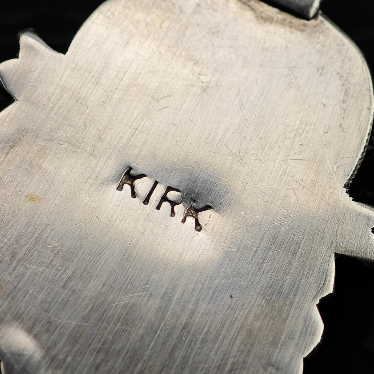 Kirk Turquoise Feather & Cord Detailing Sterling Silver Pendant P3147