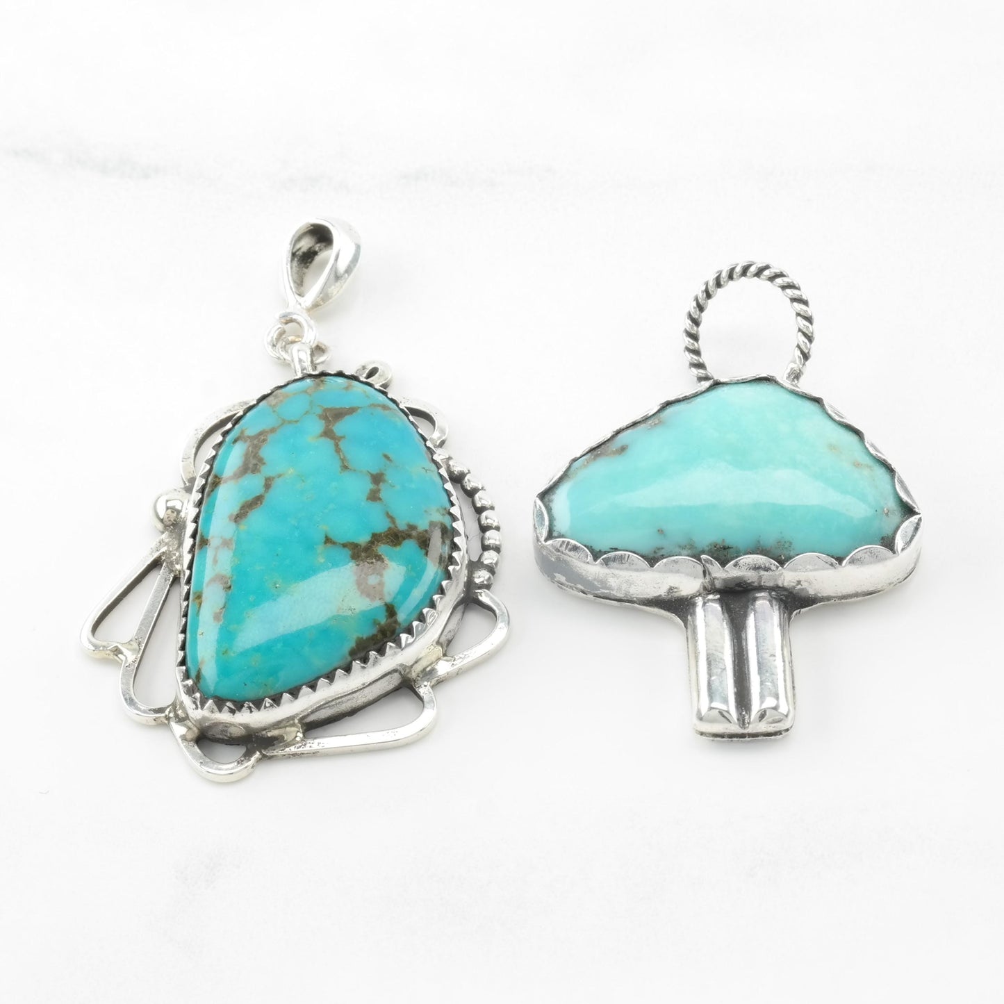 Vintage Southwest Turquoise Sterling Silver Pendant