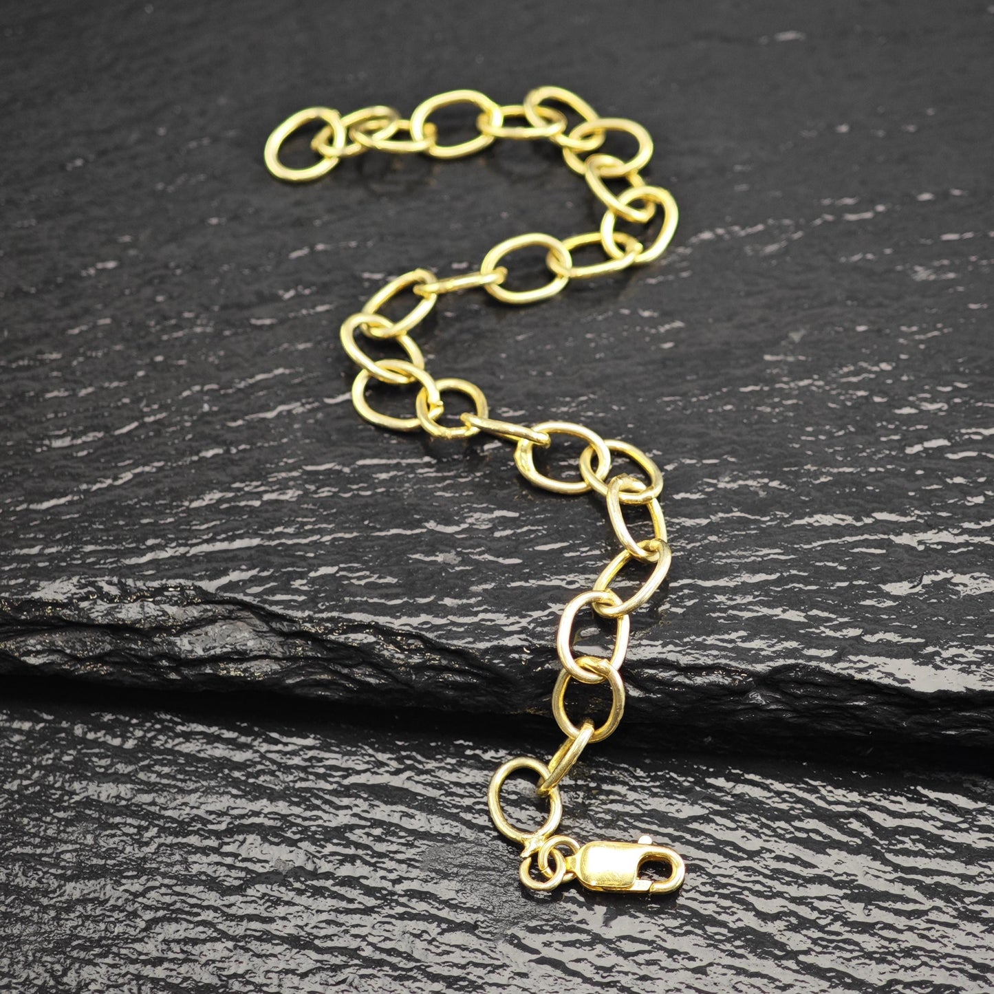 Gold-Plated Sterling Silver Link Bracelet Sz 6 1/2" BR3113
