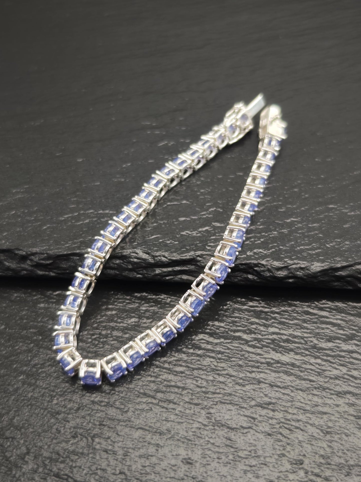 Vintage Included 14ctw Tanzanite Line Bracelet Sterling Silver