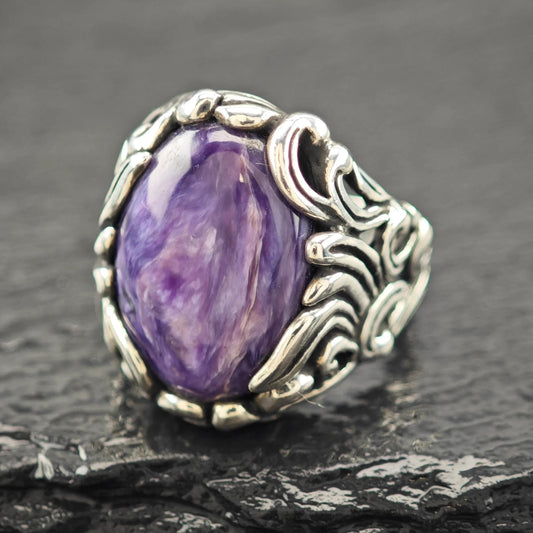 Carolyn Pollack Charoite Ring Sterling Silver Sz 7
