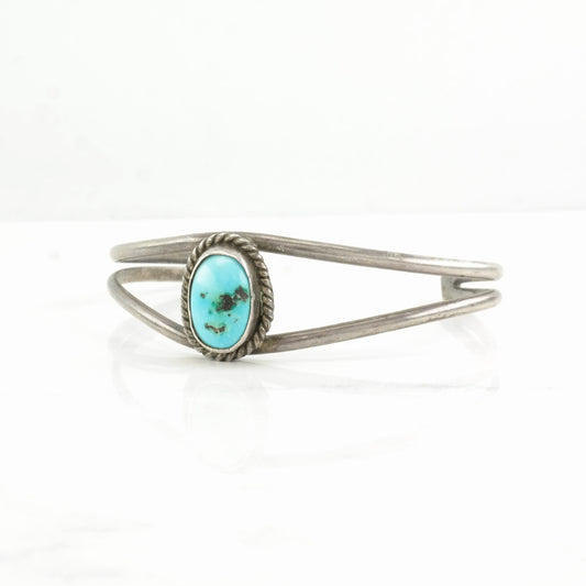 Sterling Silver Cuff Bracelet Blue Turquoise