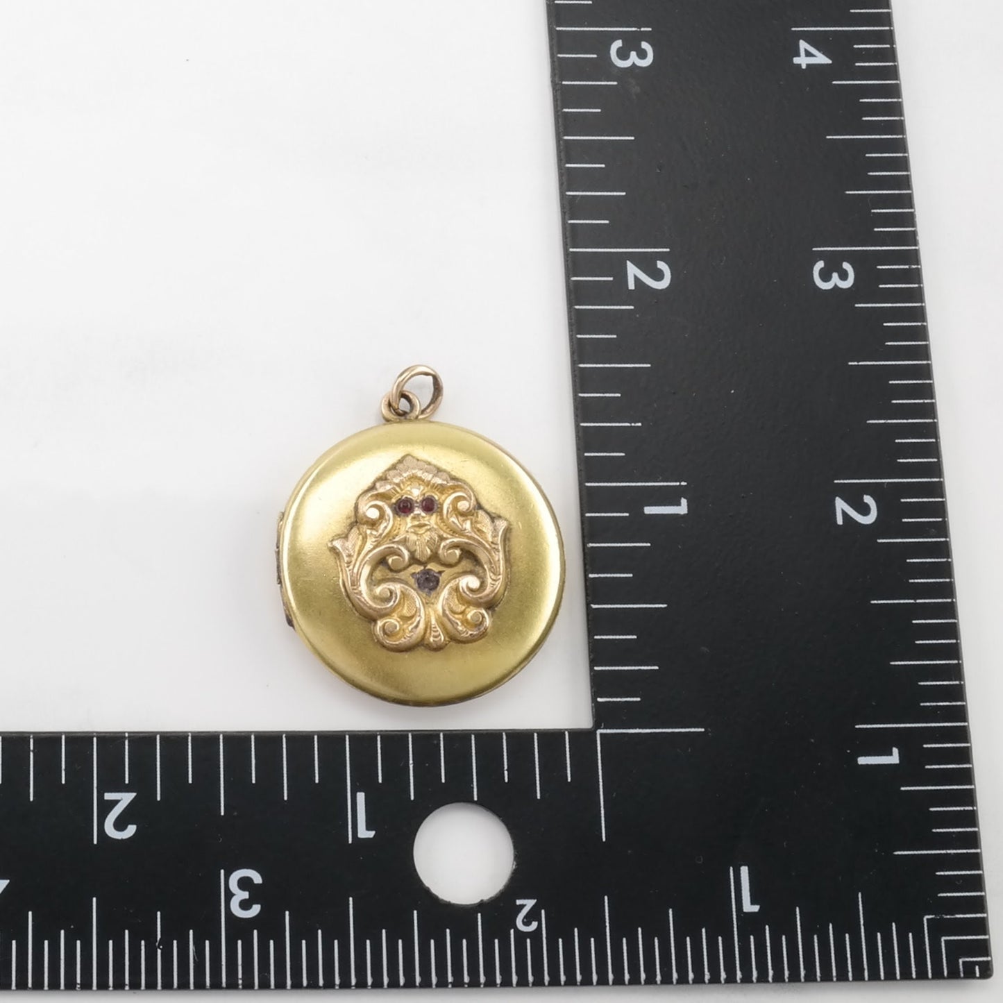 Vintage Art Nouveau Paste Locket Gold Fill Pendant