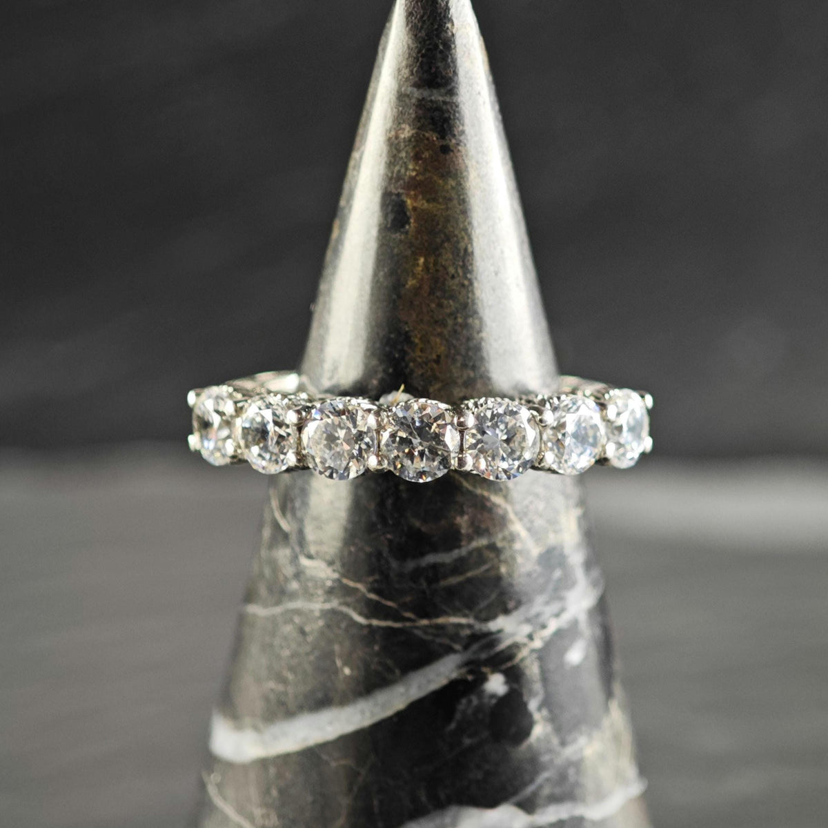 Vintage Judith Ripka CZ Band Sterling Silver Ring Sz 6 R6822