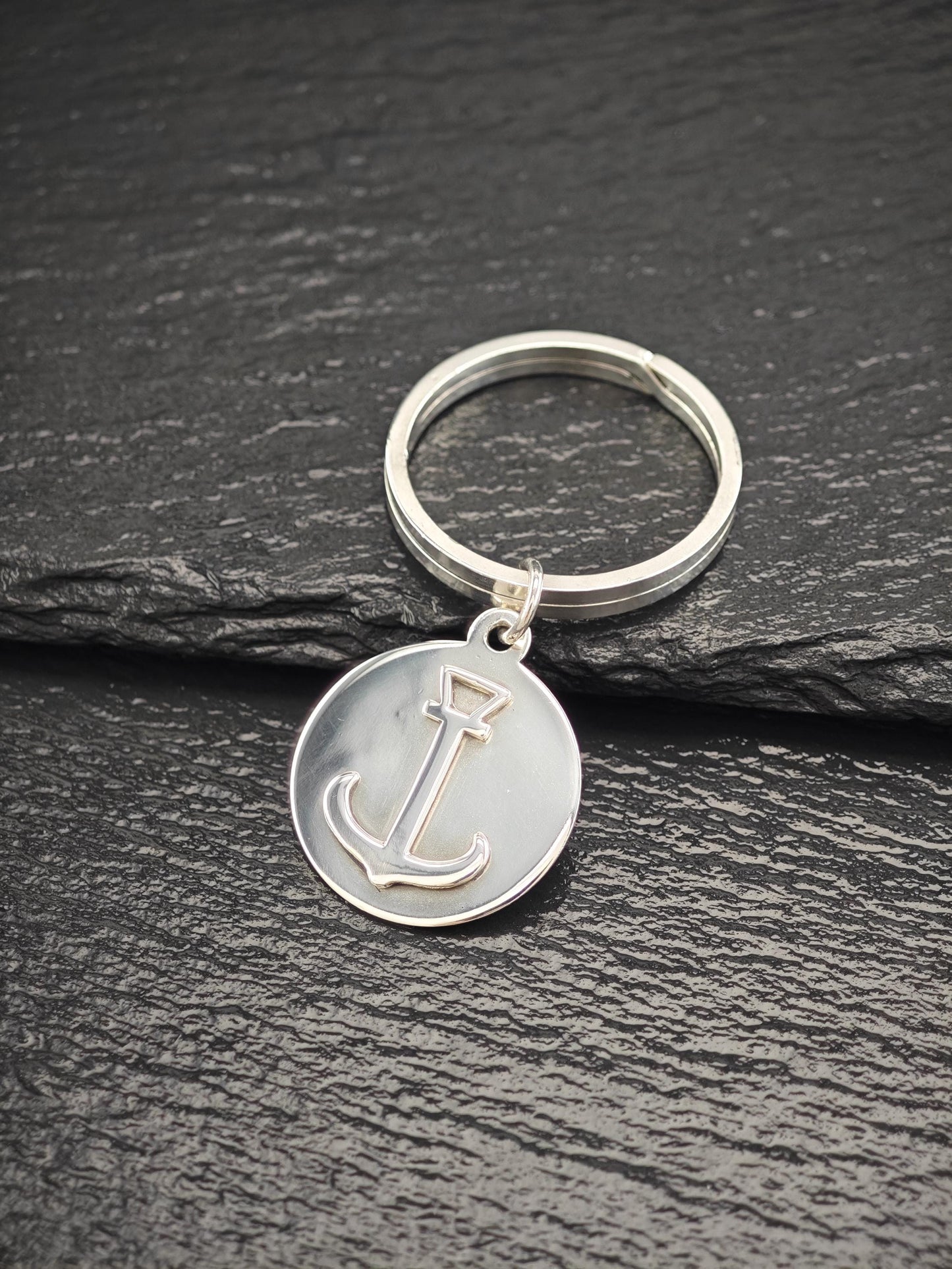 Mid Century Leonore Doskow Anchor Key Ring Sterling Silver