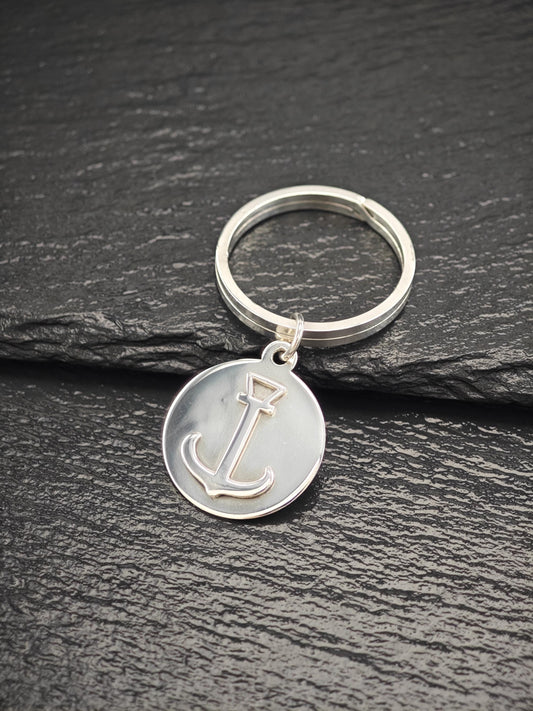 Mid Century Leonore Doskow Anchor Key Ring Sterling Silver