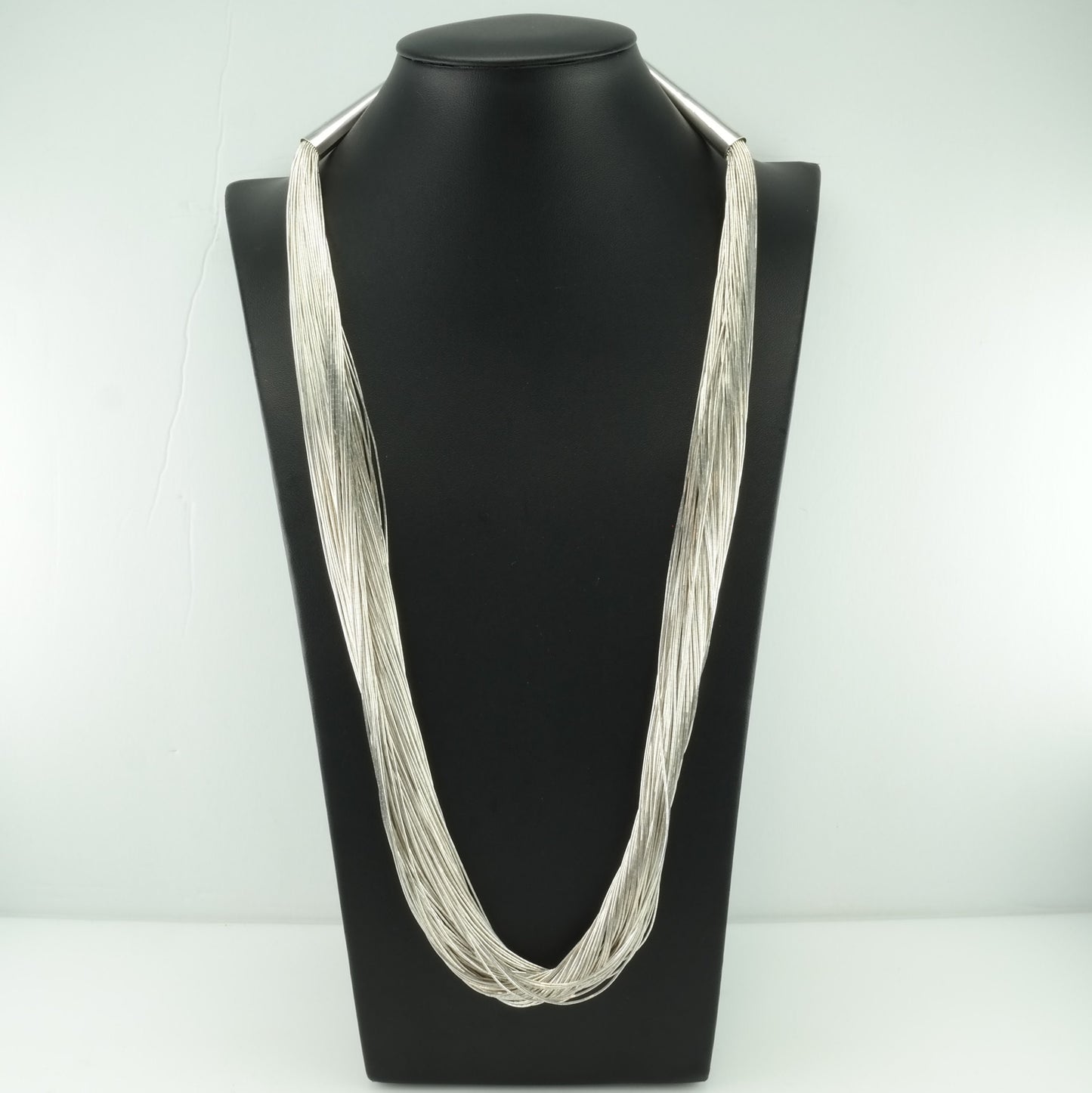 Native American Sterling Silver Liquid Silver 60 Strand Necklace