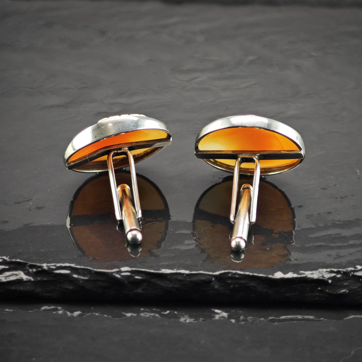 Trojan/Spartan Cameo Circle Sterling Silver Cufflinks MISC0433