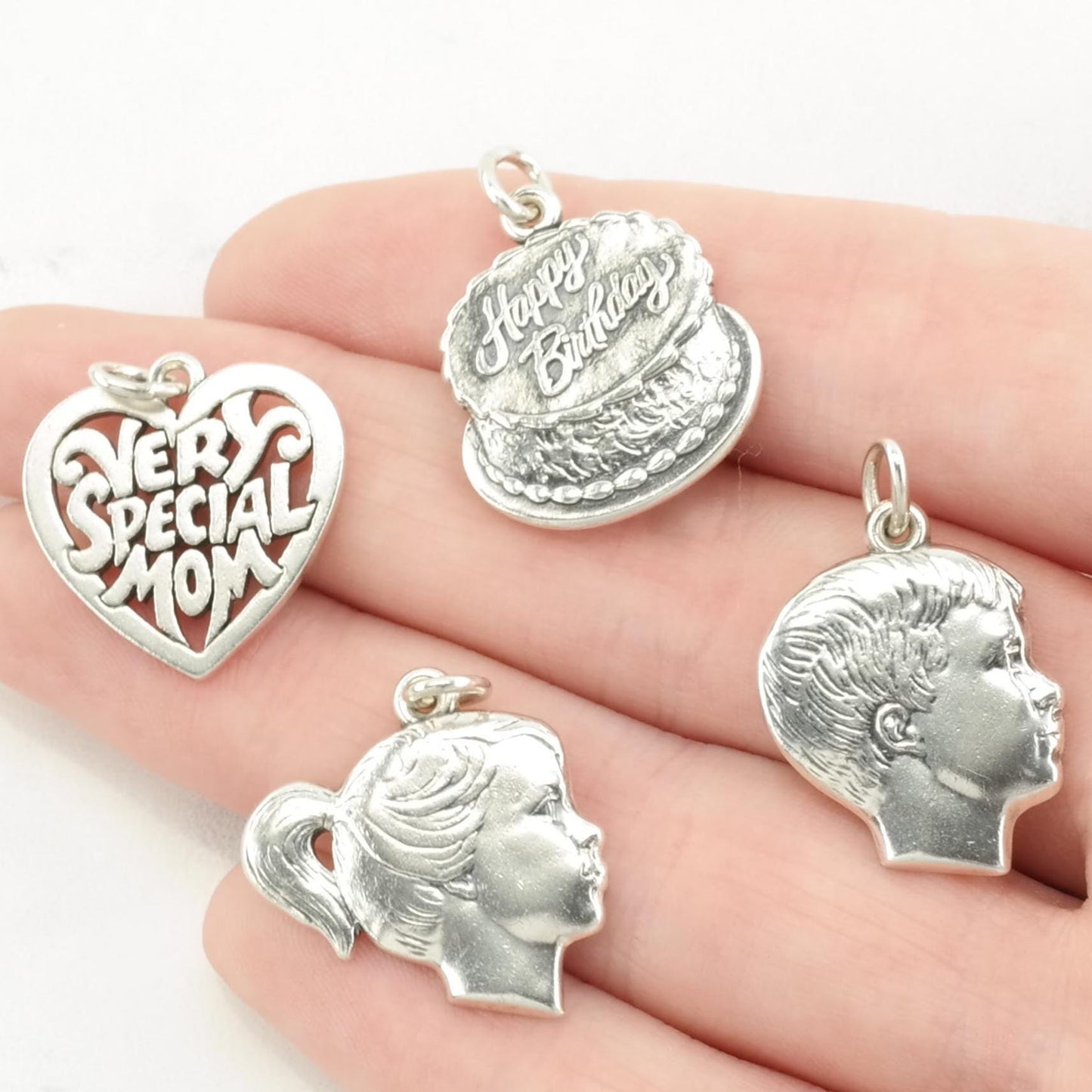 Choice: Vintage James Avery Portrait Cake, Mom Sterling Silver Pendant