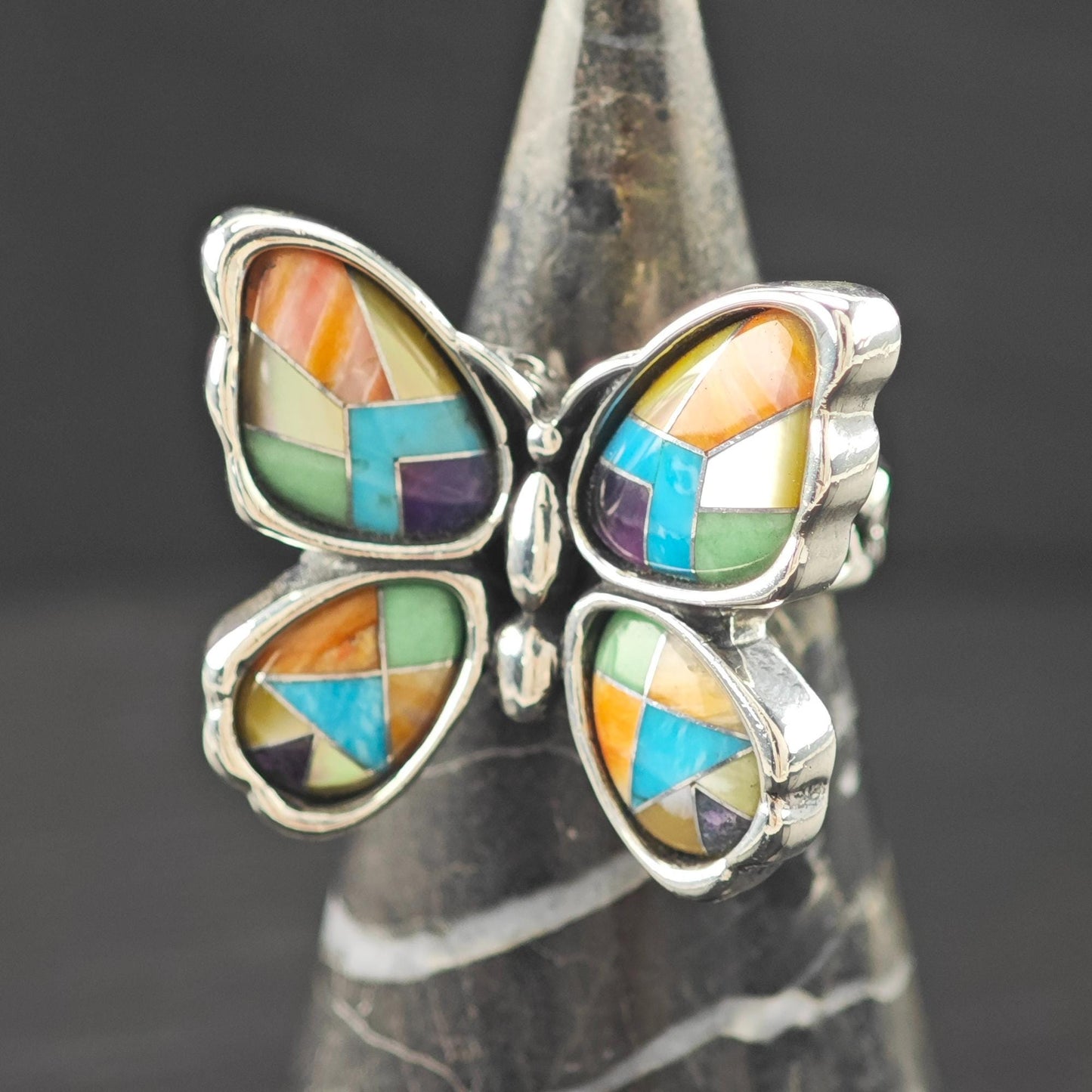 Carolyn Pollack Butterfly Inlay Ring Sterling Silver