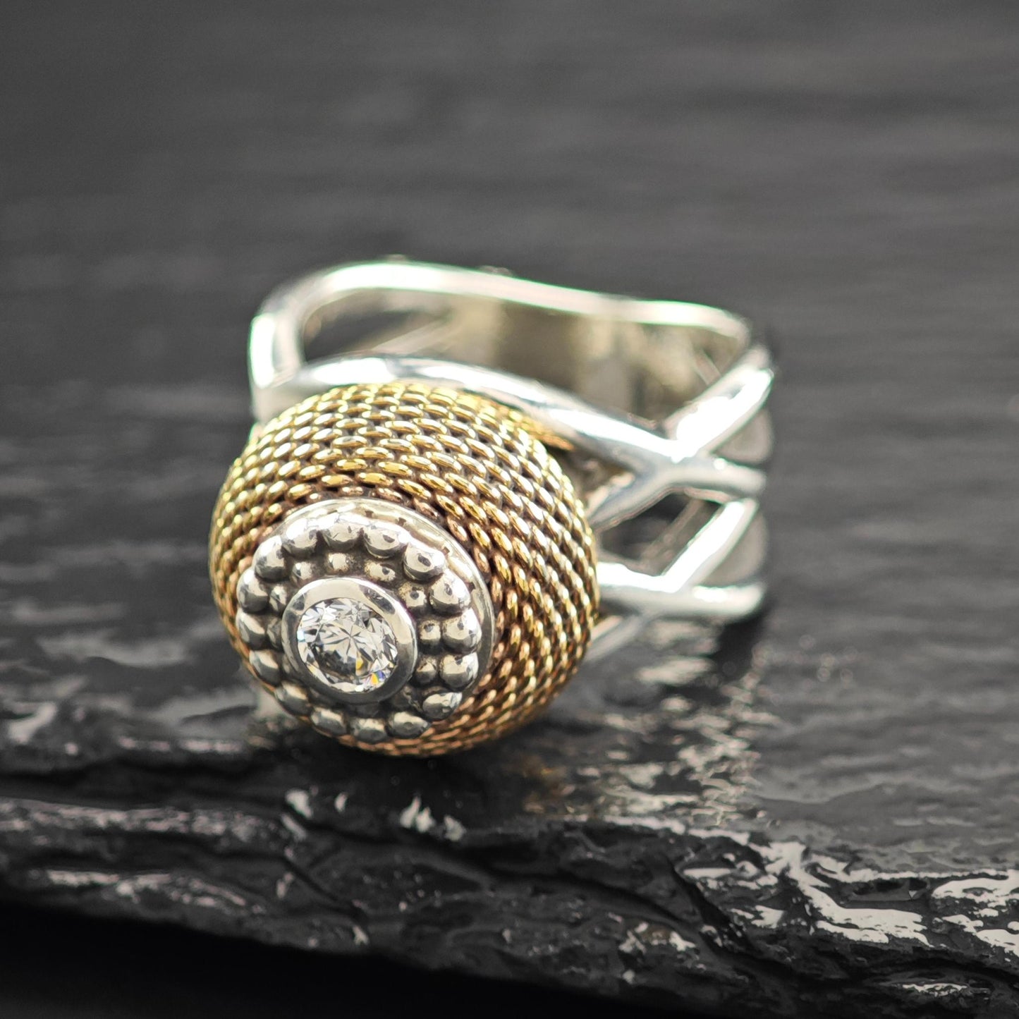 Vintage Marcus Max Interchangeable Charm Bead Ring Sterling Silver