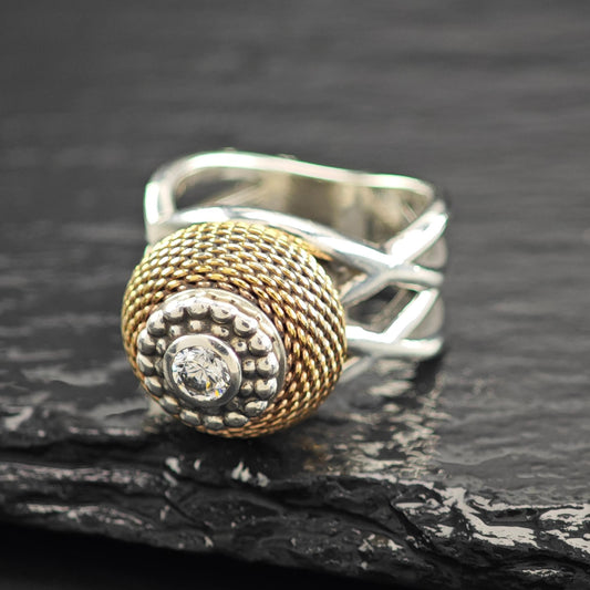 Vintage Marcus Max Interchangeable Charm Bead Ring Sterling Silver