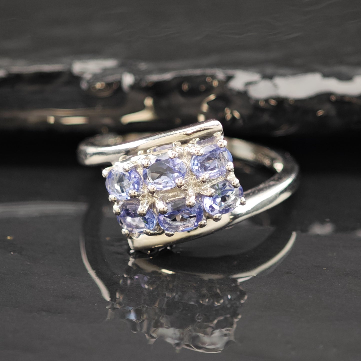 Gemstone Ring Sterling Silver Classic Style Size 8 R6237