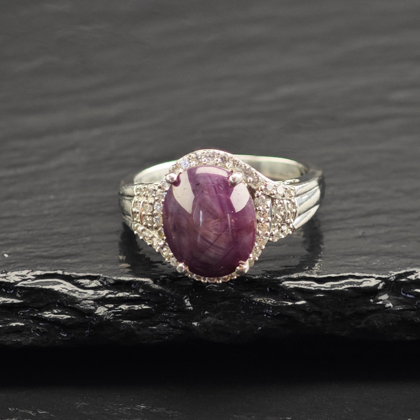 Star Ruby Sterling Silver Ring Sz 7 R6723
