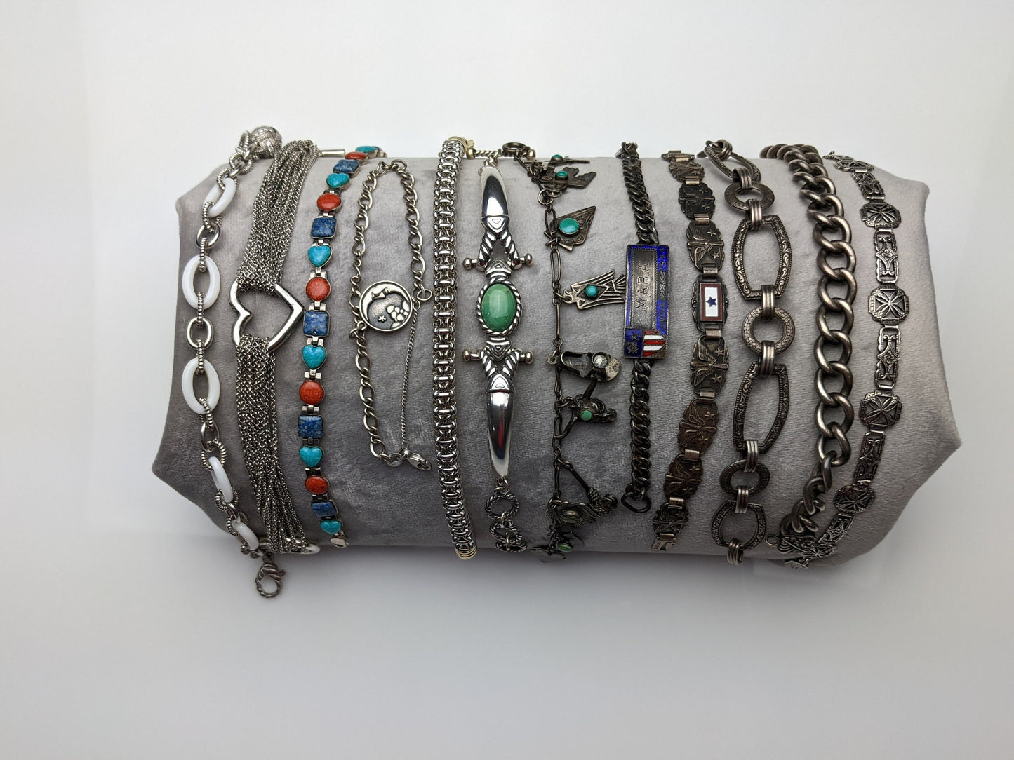 Southwest Sterling Silver and Turquoise link Bracelet