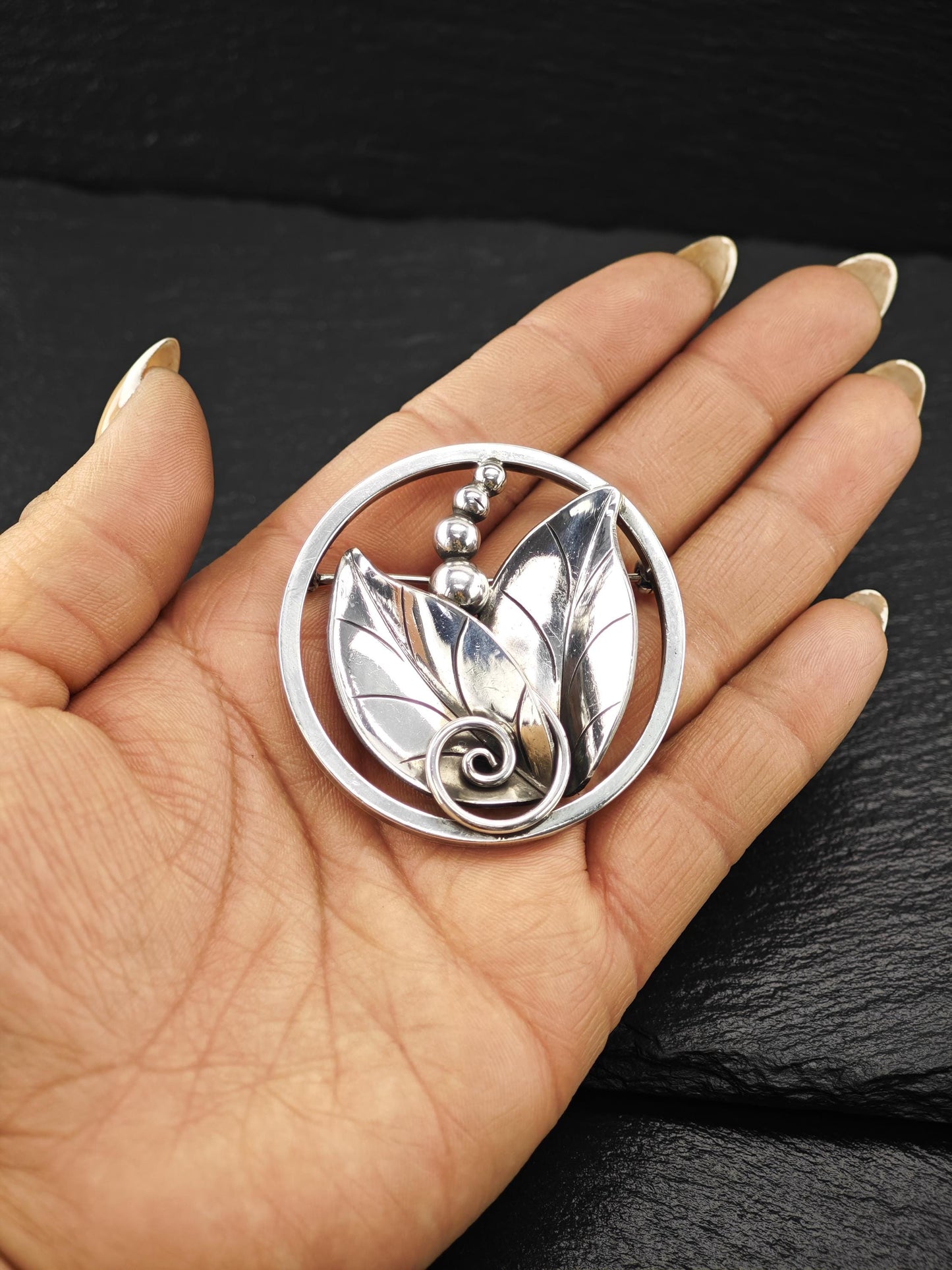 Georg Jensen LaPaglia, 207 Floral Vines Brooch Sterling Silver