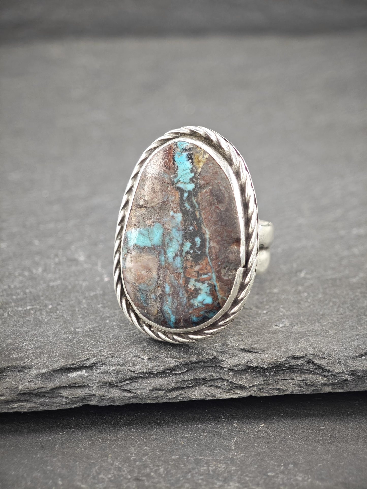Vintage Southwest Turquoise Ring Sterling Silver