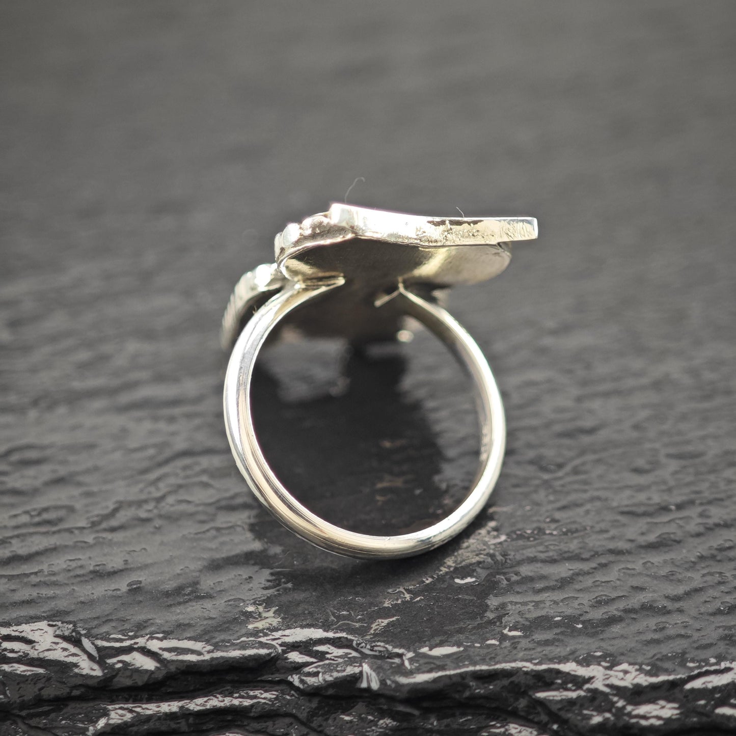Navajo, Paul Lucario Jr. Owl Ring Sterling Silver Sz 7 R5936
