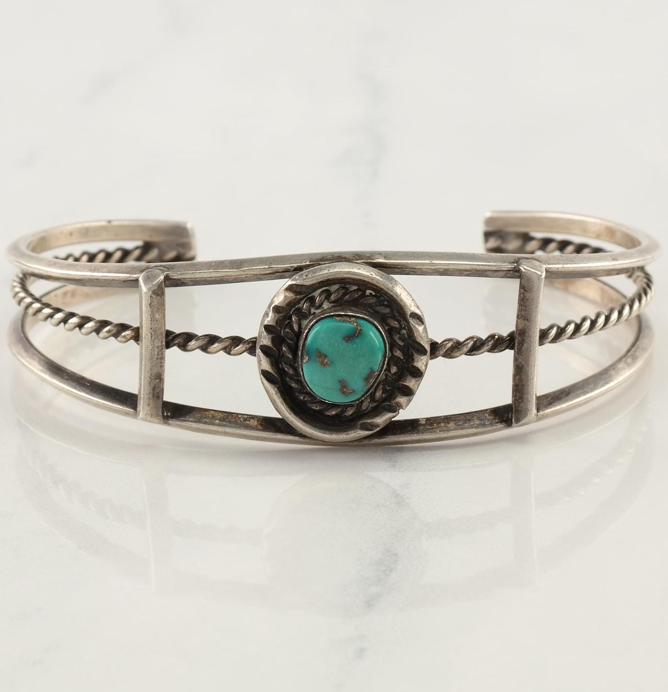 Vintage Silver Turquoise Cuff Bracelet