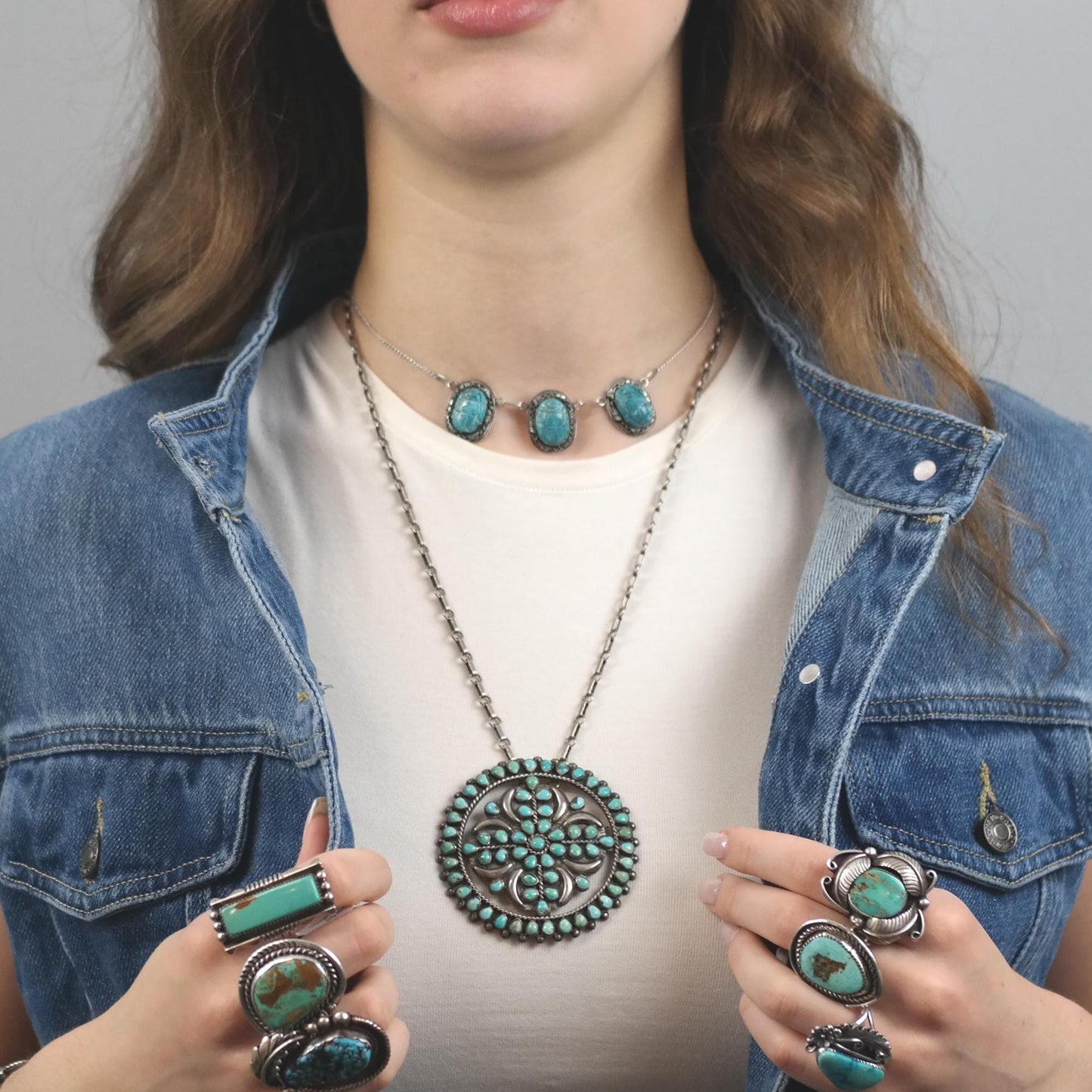 Archeological Revival Scarab Sterling Silver Necklace N2427