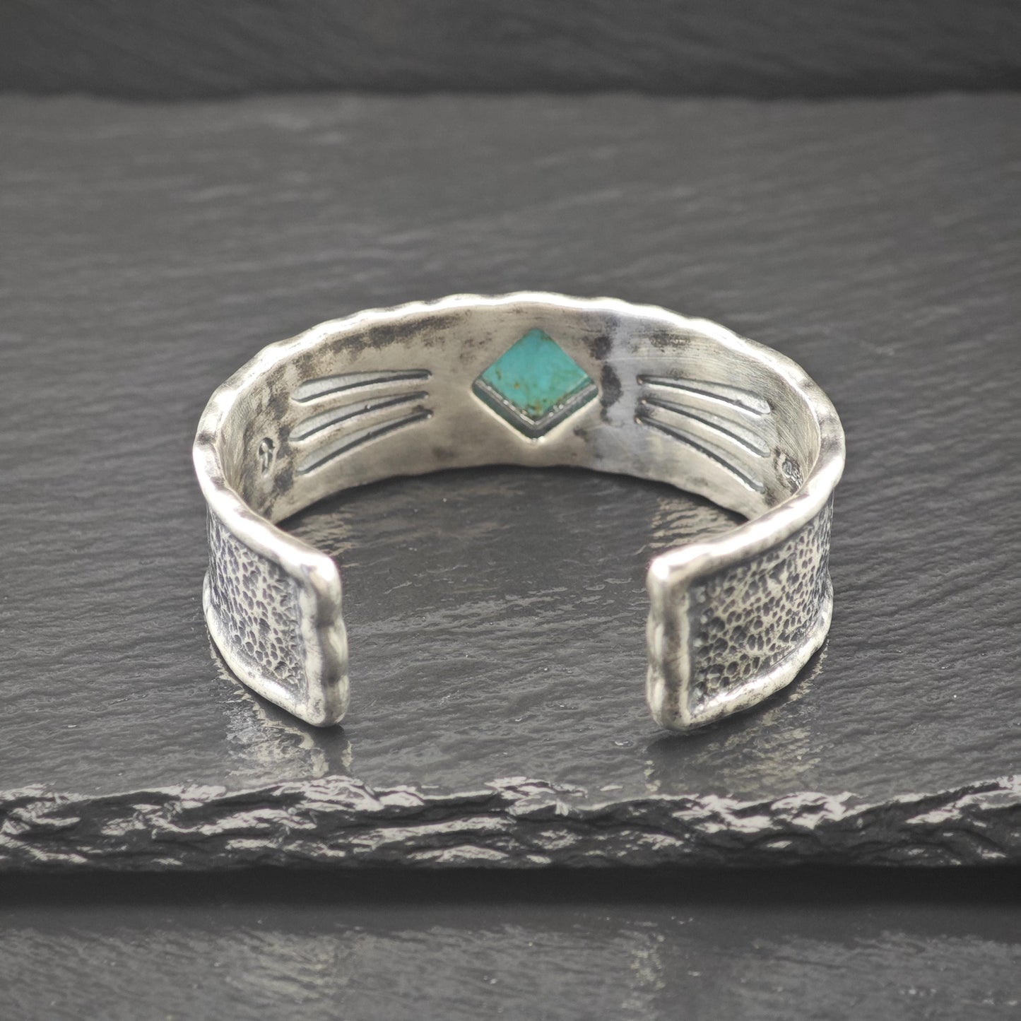 Carolyn Pollack Turquoise Sandcast Cuff Bracelet Sterling Silver